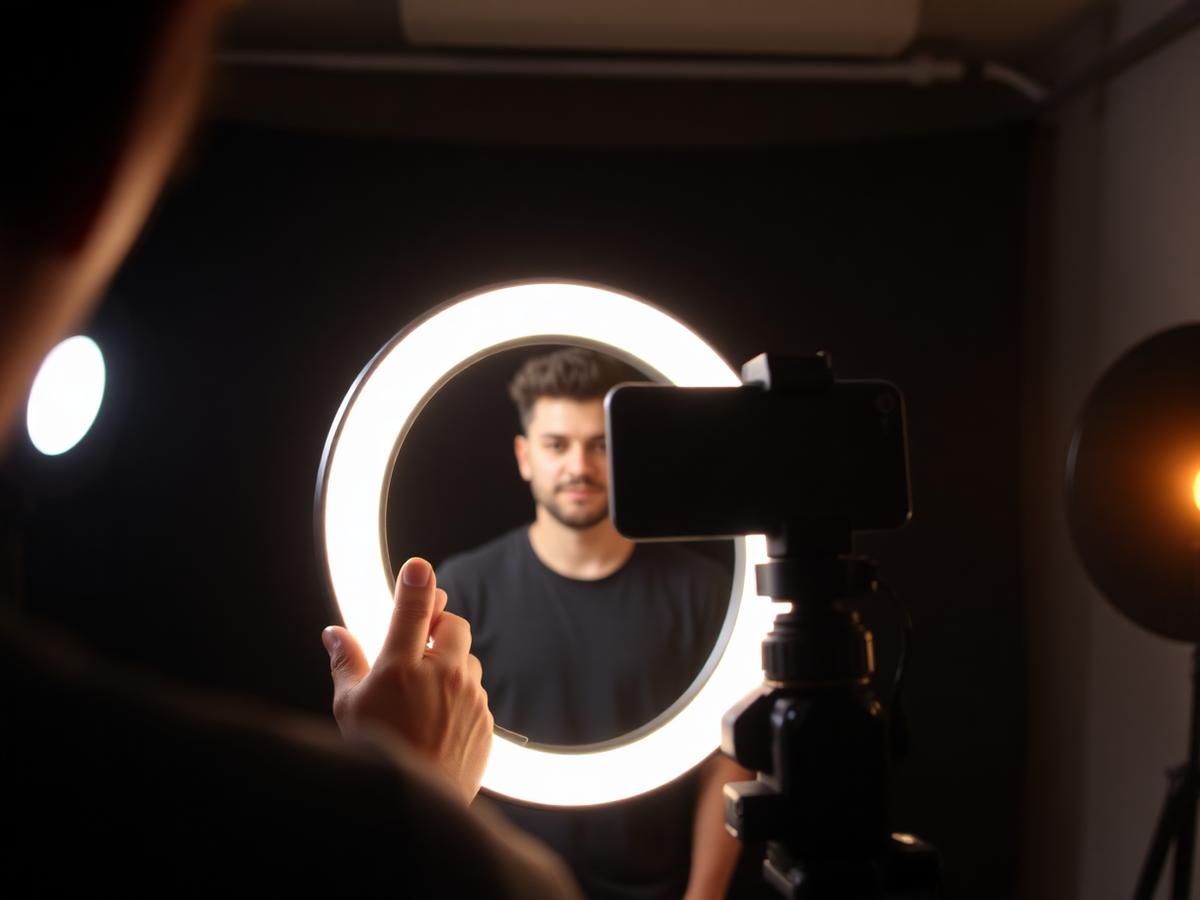 Behind the scenes of a vertical social video shoot
